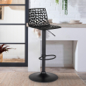 Verstelbare design barstoel met mat zwart onderstel Grand Soleil Spider Matt 