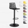 Verstelbare design barstoel met mat zwart onderstel Grand Soleil Spider Matt 