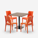 Horeca salontafel set 90x90cm 4 stoelen stapelbaar bar restaurant Prince Model