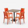 Horeca salontafel set 90x90cm 4 stoelen stapelbaar bar restaurant Prince Model