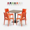Horeca salontafel set 90x90cm 4 stoelen stapelbaar bar restaurant Prince Aanbieding
