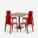 Horeca salontafel set 90x90cm 4 stoelen stapelbaar restaurant bar keuken Jasper Afmetingen