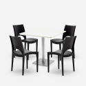 Horeca set met salontafel 90x90 cm en 4 stoelen Prince White Model