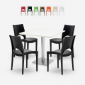 Horeca set met salontafel 90x90 cm en 4 stoelen Prince White Aanbieding