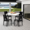 Horeca set met salontafel 90x90 cm en 4 stoelen Prince White Keuze