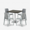 Set 4 stapelbare polypropyleen stoelen Horeca tafel 90x90cm Yanez Black Afmetingen