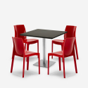 Horeca set met salontafel 90x90 cm en 4 stoelen Yanez Black 