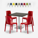 Horeca set met salontafel 90x90 cm en 4 stoelen Yanez Black Voorraad