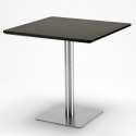 Set 4 stapelbare polypropyleen stoelen Horeca tafel 90x90cm Yanez Black 