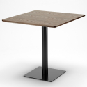 Houten salontafel set 90x90cm Horeca 4 stapelbare poly rotan stoelen Barrett Karakteristieken