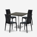 Horeca set met salontafel 90x90 cm en 4 polyrotan stoelen Barrett Black Catalogus