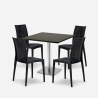 Horeca set met salontafel 90x90 cm en 4 polyrotan stoelen Barrett Black Catalogus