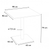 Horeca set met salontafel 90x90 cm en 4 polyrotan stoelen Barrett Black 