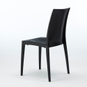 Set van 4 poly rotan stoelen bar restaurant salontafel 90x90cm Barrett Black 
