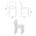 Horeca set met salontafel 90x90 cm en polypropyleen 4 stoelen Prince Black 