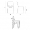 Horeca set met salontafel 90x90 cm en polypropyleen 4 stoelen Prince Black 