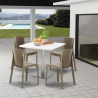 Horeca set met salontafel 90x90 cm en 4 stoelen Yanez White Karakteristieken
