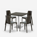 Set van 4 stapelbare stoelen bar-keukentafel Horeca zwart 90x90cm Jasper Black Afmetingen