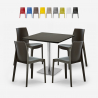Horeca set met salontafel 90x90 cm en 4 stoelen Jasper Black Aanbieding