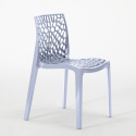 Set van 4 stapelbare stoelen in polypropyleen Dustin White tafel 90x90cm 