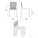 Horeca set met salontafel 90x90 cm en 4 stapelbare design stoelen Dustin Black 