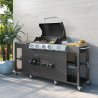 RVS gas barbecue buitenkeuken met 4 + 1 branders, spoelbak en planken Tartara Aanbod