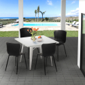 Lix industrieel design vierkant tafel set 80x80cm 4 stoelen wrench light Voorraad