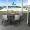 Industriële set met 4 stoelen en vierkante tafel 80x80 cm Claw Dark Voorraad