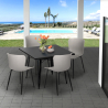 Industriële set met 4 stoelen en vierkante tafel 80x80 cm Wrench Dark Voorraad