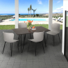 Set met eettafel 120x60 cm en 4 stoelen in industrieel design Wire Voorraad