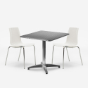 Opvouwbare vierkante tafelset 70x70cm staal met 2 stoelen voor buiten Mores Catalogus