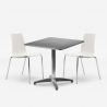 Opvouwbare vierkante tafelset 70x70cm staal met 2 stoelen voor buiten Mores Catalogus