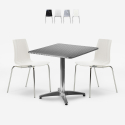 Opvouwbare vierkante tafelset 70x70cm staal met 2 stoelen voor buiten Mores Aanbieding