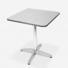 Opvouwbare vierkante tafelset 70x70cm staal met 2 stoelen voor buiten Mores Karakteristieken