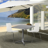 Opvouwbare vierkante tafelset 70x70cm staal met 2 stoelen voor buiten Mores Kortingen