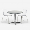 Buitenset 2 stoelen modern design tafel 70cm rond staal Remos Model