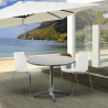 Buitenset 4 stoelen modern design tafel 70x70cm rond staal Remos Kortingen