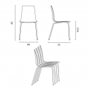 Buitenset 4 stoelen modern design tafel 70x70cm rond staal Remos 