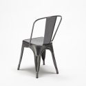 set van 4 stoelen industriële stijl vierkante stalen tafel 70x70cm caelum Model