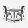 set van 4 Lix stoelen industriële stijl vierkante stalen tafel 70x70cm caelum Aanbieding