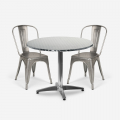  Vintage design set met ronde stalen tafel 70cm en 2 stoelen Taerium Aanbieding
