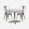 ronde tafel set 70x70cm staal 4 stoelen vintage design taerium Aanbieding