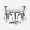  Vintage design set met ronde stalen tafel 70cm en 2 stoelen Taerium Aanbieding