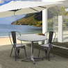 Industrieel design set met 2 stoelen en ronde tafel 70cm Factotum Verkoop