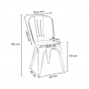 set 2 stoelen staal Lix industrieel design ronde tafel 70x70cm factotum Afmetingen