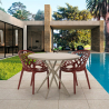 Set met ronde beige tafel 80 cm en 2 design stoelen Maze Korting
