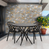 Set met ronde zwarte tafel 80 cm 2 design stoelen Maze Black Korting