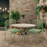 Set met ronde beige tafel 80x80 cm en 2 modern design stoelen Gianum Voorraad