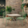 Indoor-outdoor set met vierkante beige tafel 70x70 cm en 2 design stoelen Magus Voorraad