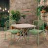 Vierkante tafel set 70x70cm beige 2 stoelen indoor-outdoor design Magus Voorraad